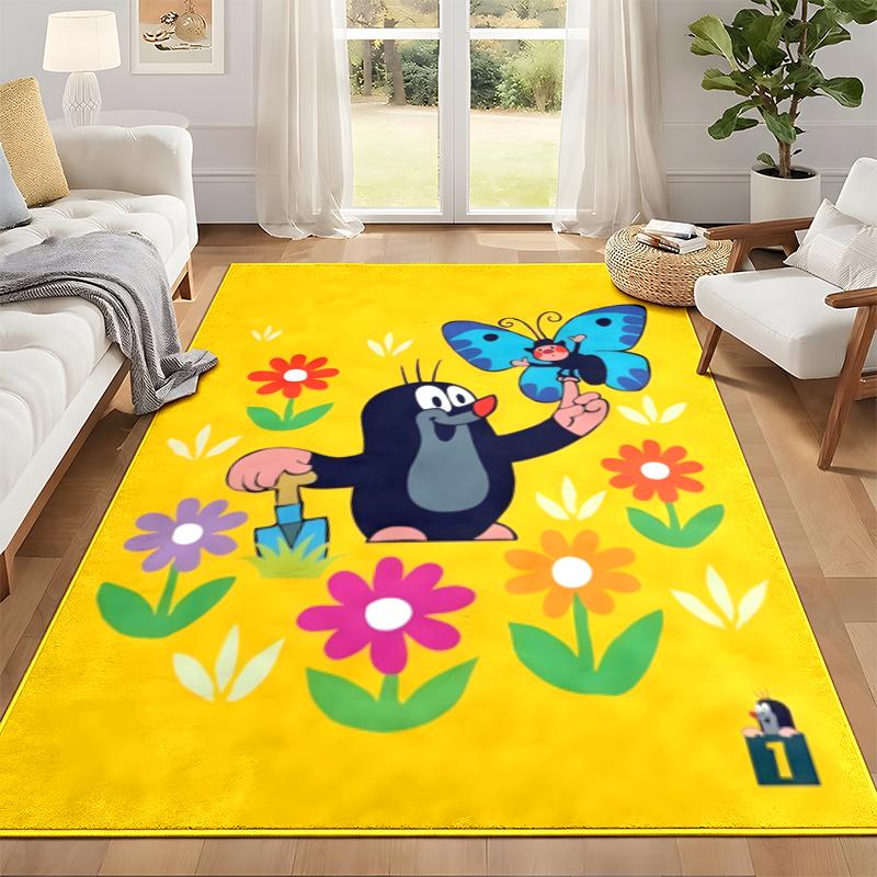 Cartoon Mole Carpet Door Mat for Living Room or Bedroom Protective Mat Under Chair Office Decoration Christmas Gift Birthday Present