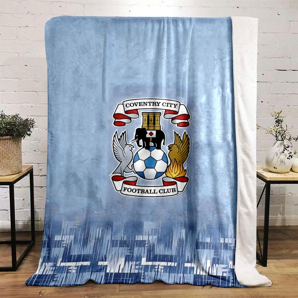 Coventry City Football Club Logo Print Blanket Soft and Cozy Perfect for the Living Room Bed Sofa or a Nap,gift