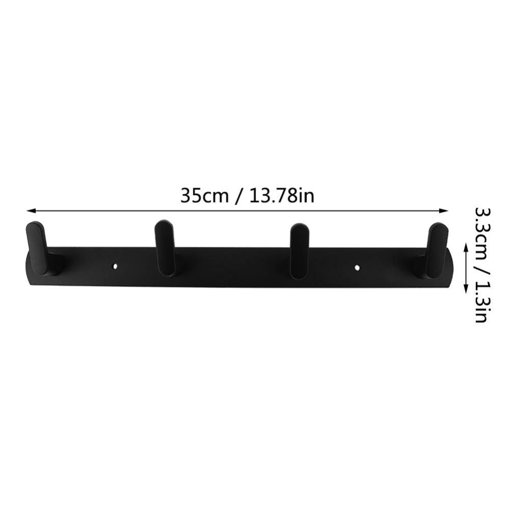 Black Wall Hook 4 Hooks Towel Rack Modern Coat Rack Bathroom Kitchen Entryway Bedroom