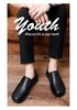Men's Autumn Low-Top Slip-On Leather Shoes - Versatile, Breathable Casual Driving Footwear in Large British Style.