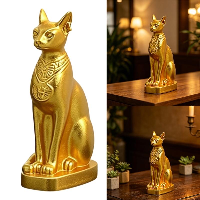 3,74 Zoll hohe ägyptische Katzen-Göttin Bastet Statue, Bastet Figur Ornament des Alten Ägypten Sammlerstücke Heimdekorationen