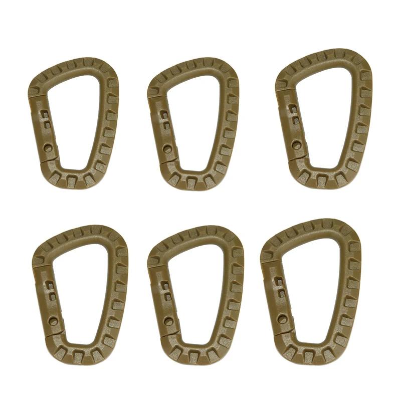 

Тактика альпинизма на открытом воздухе Подвесная пряжка Пластиковая альпинистская пряжка Нейлоновая альпинистская сумка Подвесной ключ D-образная пряжка 6pcs