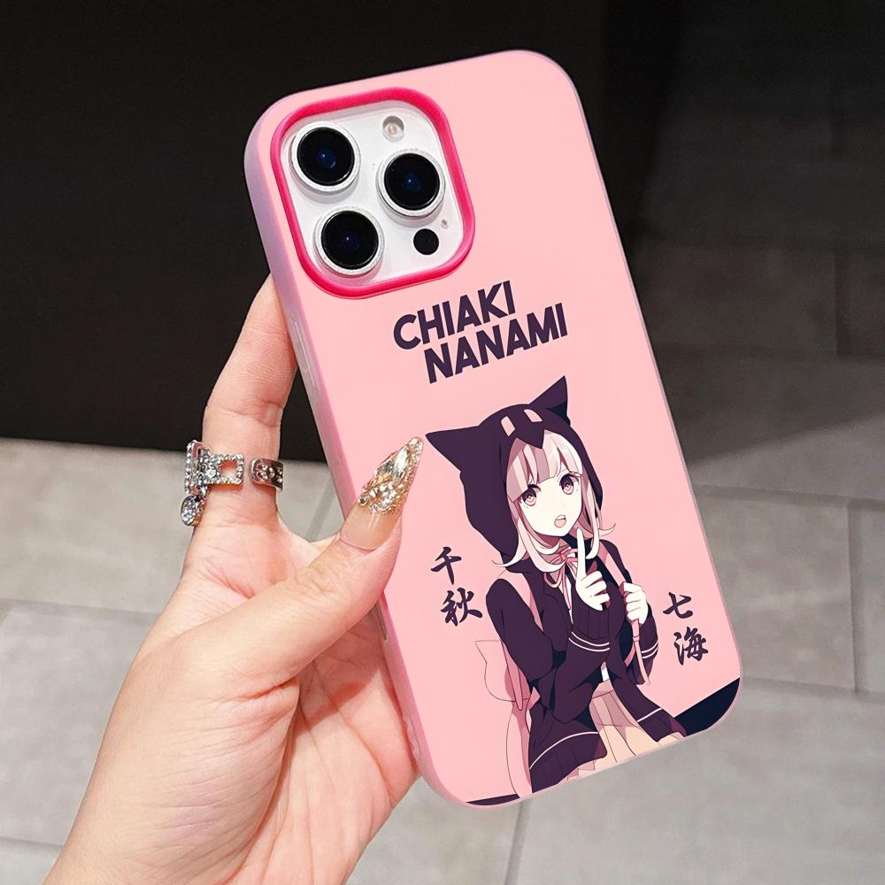 Danganronpa Chiaki Nanami Telefoonhoesje voor iPhone 17 16 15 14 13 12 11 Air Pro Max Plus Jelly Dubbele laag Rozerood Hoesje