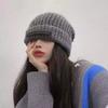 Autumn and winter hats women's versatile fashion long-standard wool hats winter warm ear protection bag head knitted hat