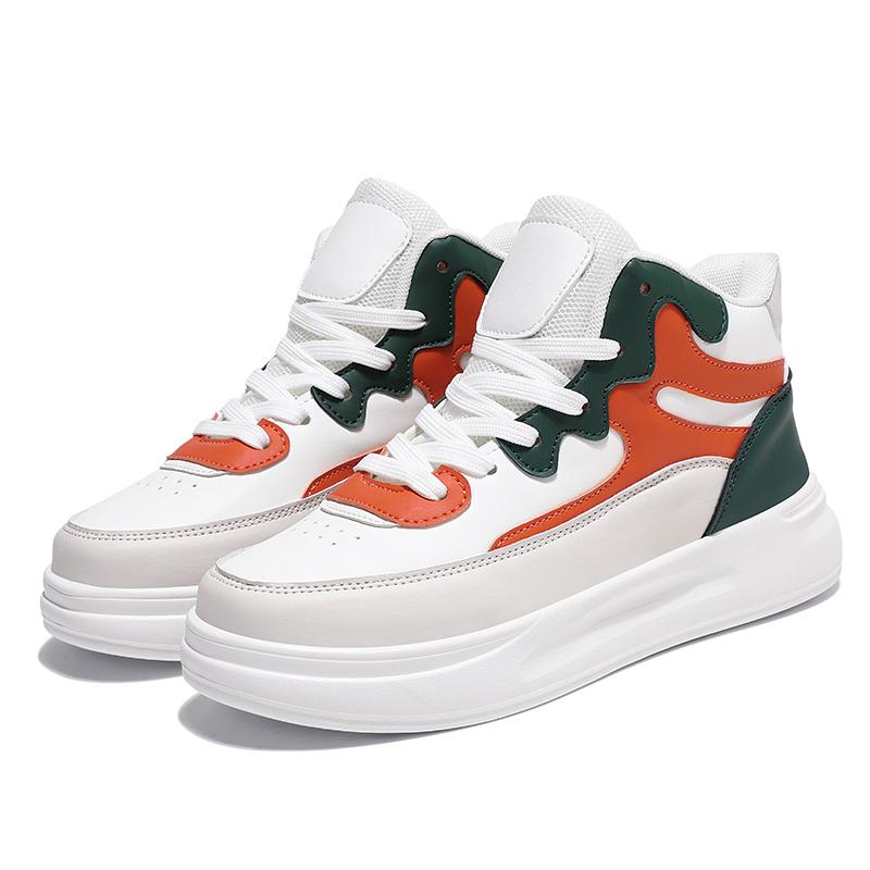 Fashion Sneakers Women's Colorblock Lace-up Breathable Sneakers Woman Campus Sneakers Show Feet Soft Leather Casual Shoes Women