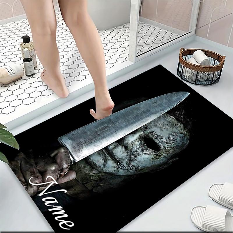 Custom Name Knife Dark Carpet Rug Customizable Soft Washable Anti-Slip Home Living Room Sofa Mats Personalized Rug. 0909105