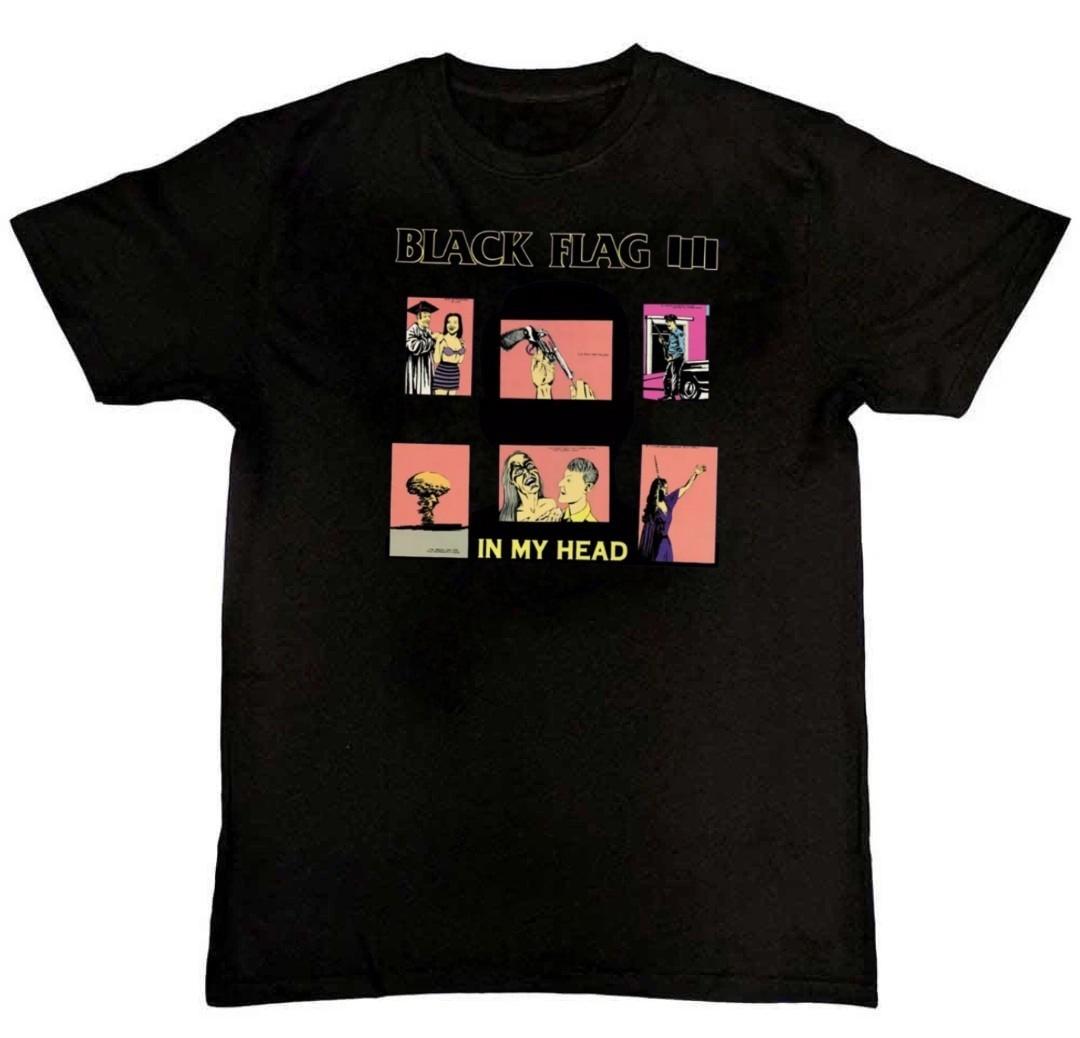 Black Flag Band In My Head Graphic Print Mens T-Shirt XXL
