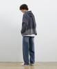 Ryul+Wai Denim Tuck Hood Jumper Gray