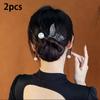 1pc Women's Rhinestone Pearl Decorated Fish Tail Bun Maker, Fashionable Hair Bun Shaper Accessories, For Daily Cute Hairstyles