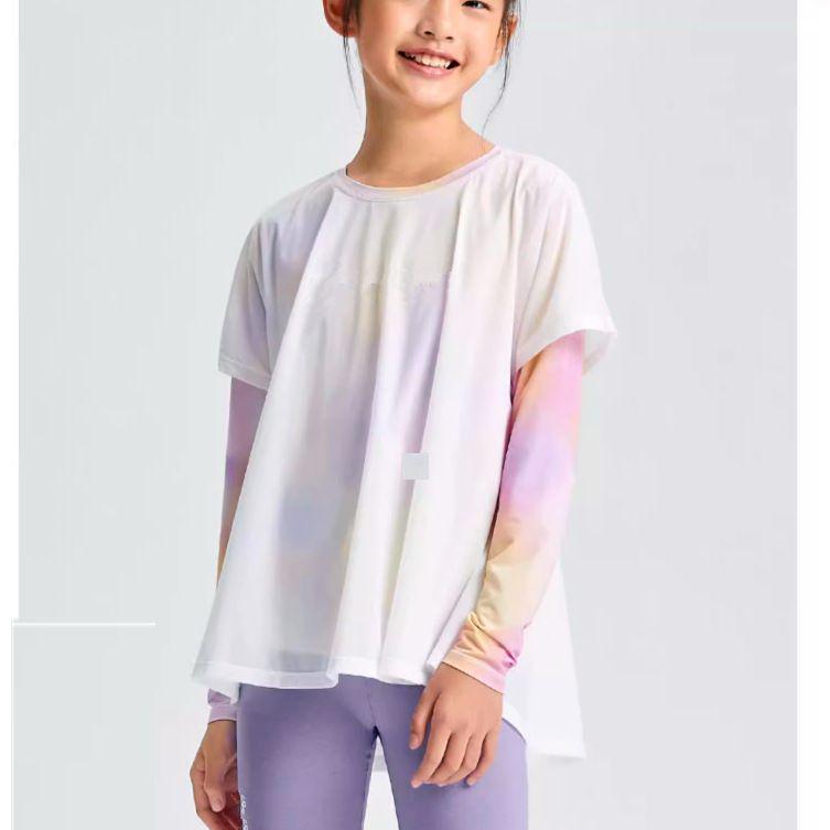 

Autumn/Winter Printed Long-Sleeve Mesh Sun Protection Activewear for Girls 140