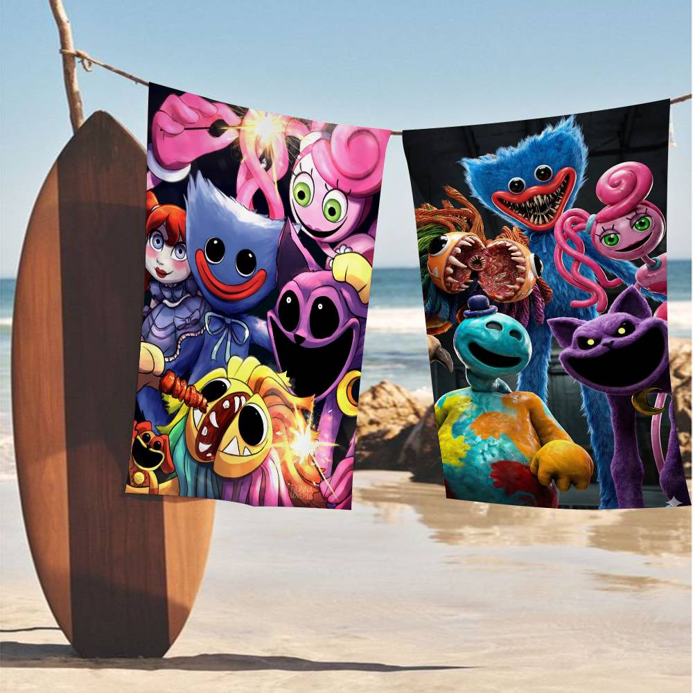 Textilien Horror Video Game P-Poppy-P-Playtime Microfiber Blanket Quick Drying Beach Towels Oversized Printing Super Absorbent Pool Towel