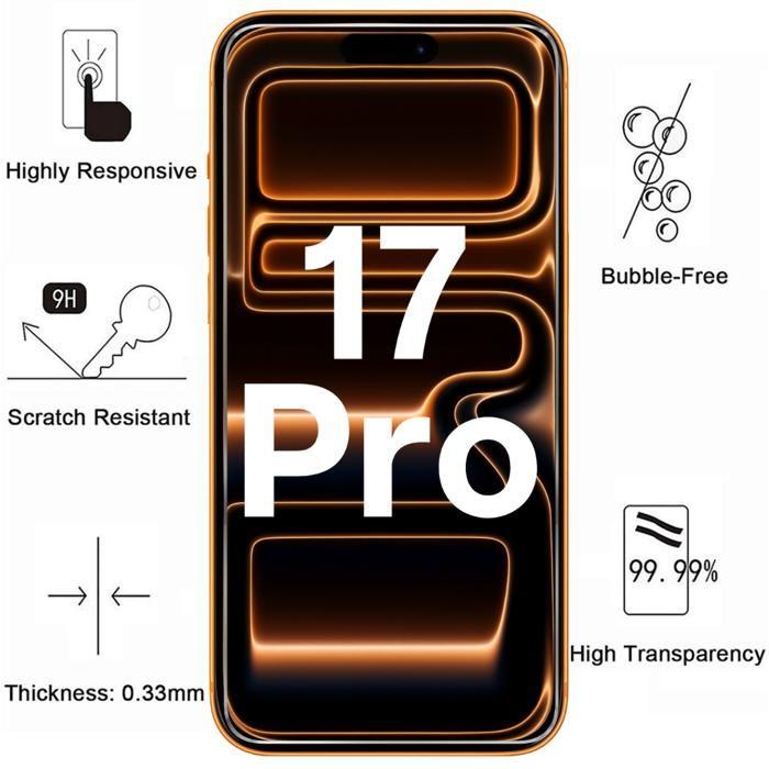 Coque pour iPhone 17 PRO et 2 Verres Trempé Film Protection Ecran Phonillico®
