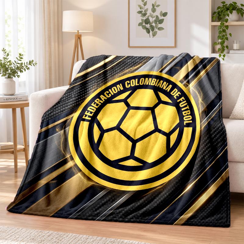 Colombia Football Printed Flannel Blanket Warm Comfort Bed Throw For Indoor Home Decoration