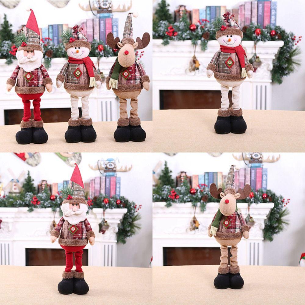 Decoration Elk Snowman Kids Toys Christmas Tree Accessories Desktop Santa Claus Doll Xmas Ornament