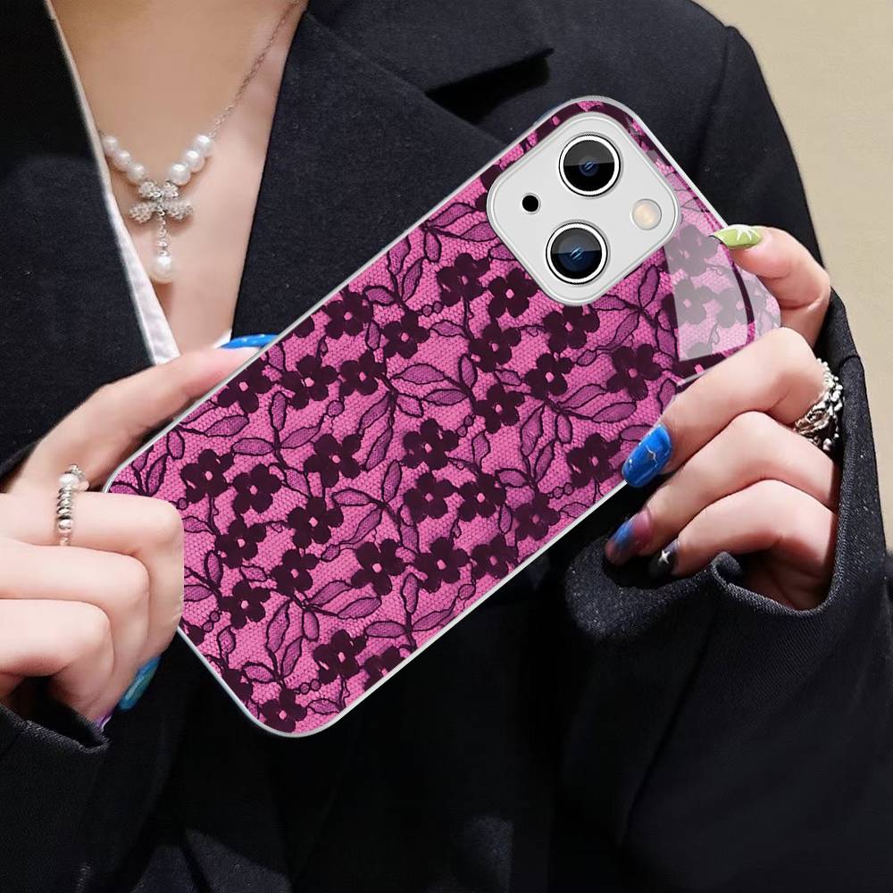 Lace Style Tempered Glass For Iphone 14 13 12 11 Pro Mini XS MAX 14Plus X XS XR Cover
