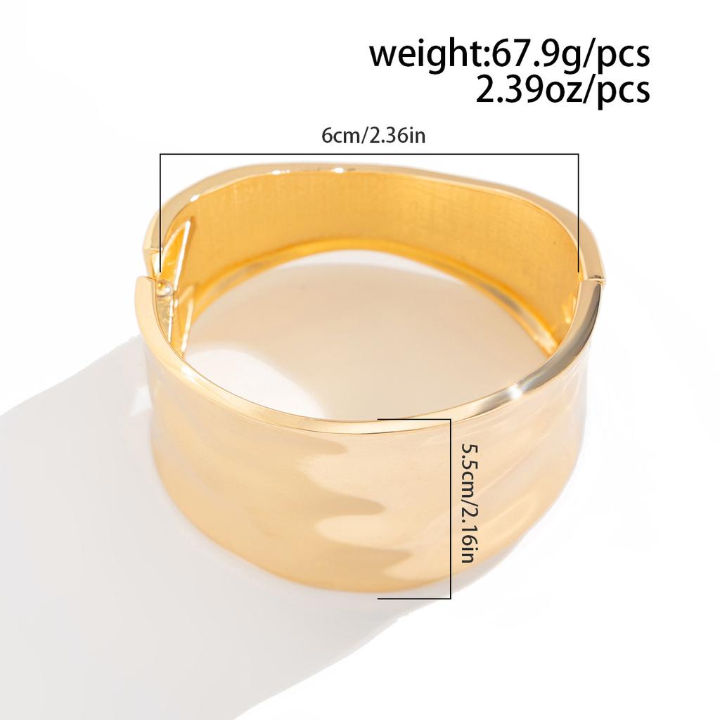 Punk Gold Color Smooth Metal Cuff Bracelets & Bangles For Women Statement Irregular Folded Men Bangle Fashion Jewelry