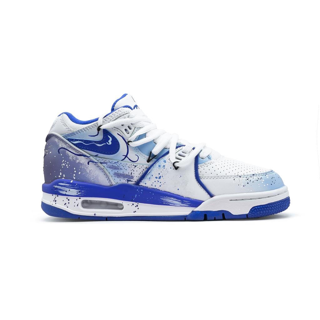 Nike Air Flight 89 Vintage Basketball Shoes Men's Low top Blue/White FZ3045-100(Team1027-)