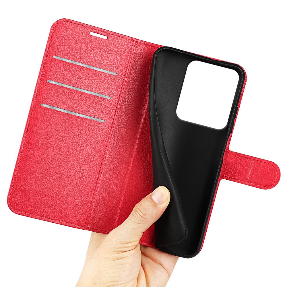 Etui dla Xiaomi Redmi Note 14S 4G Tekstura liczi Wstrząsoodporny Skórzany Portfel Pokrowiec na telefon