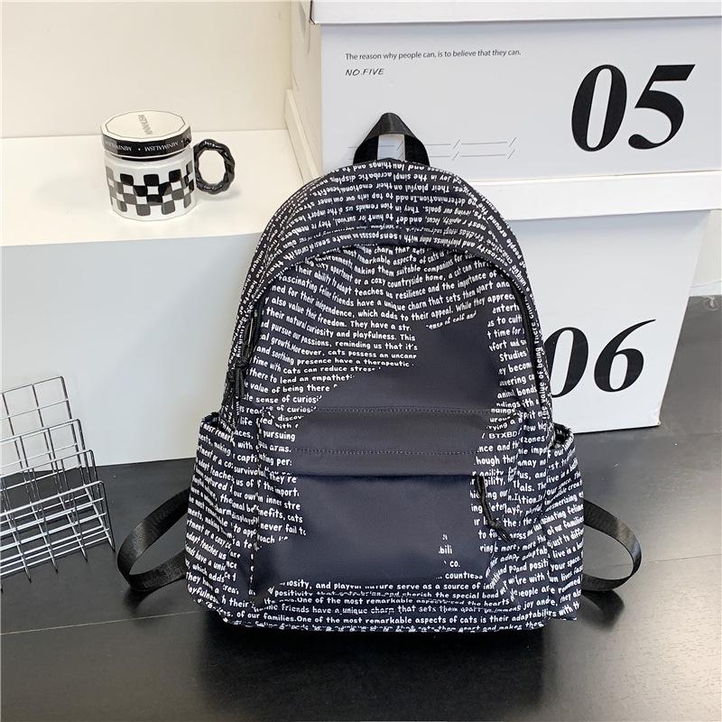 

American Trendy Water-Repellent Laptop Backpack for Junior High & High School Students чёрный