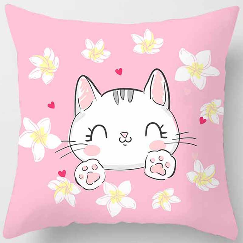 Cat Printed Pillowcase Bedroom Living Room Pillowcase Home Decoration Car Sofa Cushion Cover