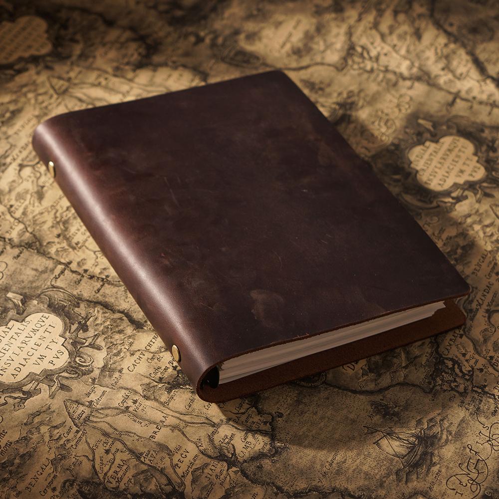 Stylish Crazy Horse Leather Travel Journals Eco Friendly Paper A5 Notebook Notepad Business Gift Promotional Diary Custom
