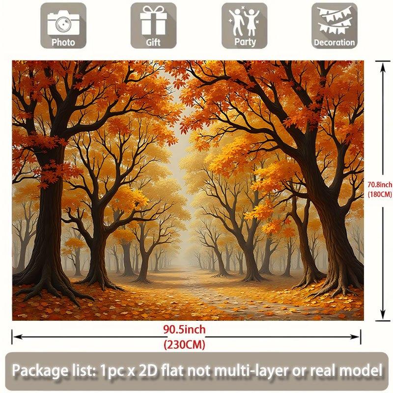 Two-dimensional Plane 1 Piece Per Pack - Autumn-themed Forest Path Banner Made of Anti-wrinkle Polyester fabric.PMJ