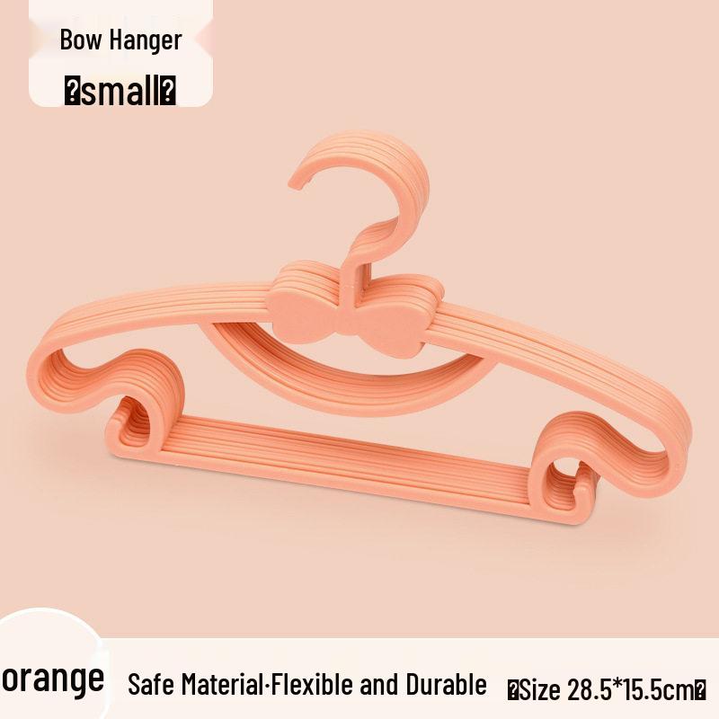 Plastic Kids' Clothes Hanger - Thickened Bow Design for Infants and Home Use