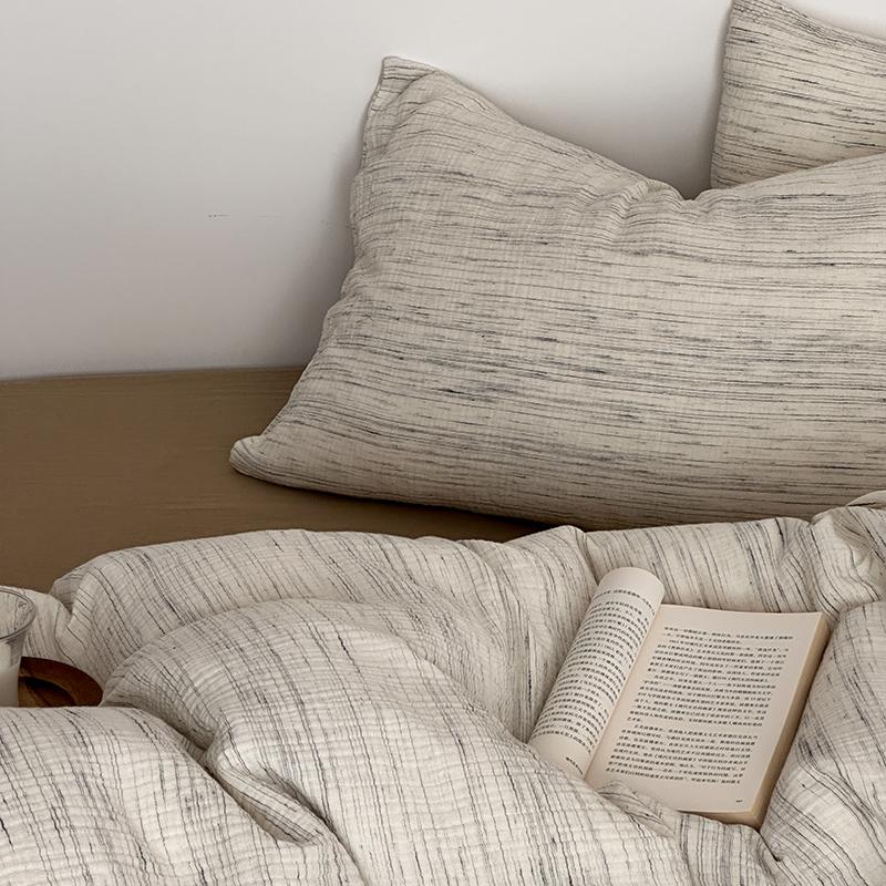 High-quality Super Soft Double Gauze Bedding Set 100% Cotton Breathable Skin-friendly Duvet Cover Set with Sheet Quilt Cover Set