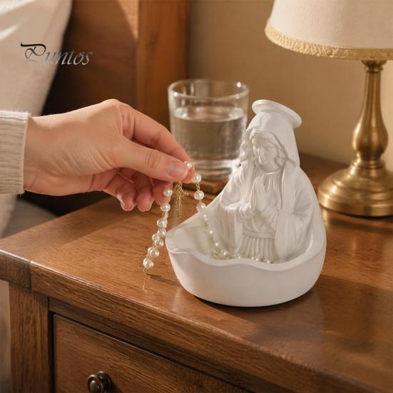 Rosenkranzhalter für Gebet Statue Unsere Liebe Frau von der Gnade, Halter für die Jungfrau Maria, Figur der Seligen Mutter, Katholisches Religiöses Heim-Mittelstück Dekoration Altar