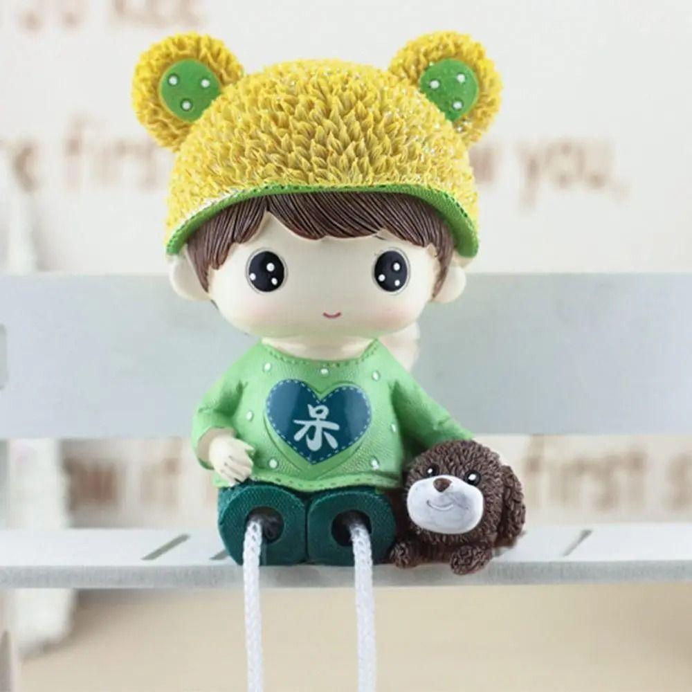 1Pair Boy and Girl Couple Dolls Decor Love Heart Cartoon Couples Figurines Dollhouse