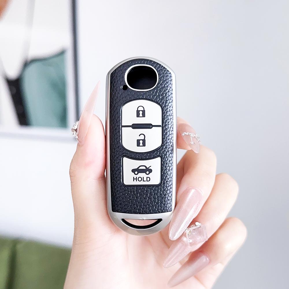 Smart 3 Buttons Car Key Fob Cover Case Auto Shell Bag Keyless Protector For Mazda 2 3 5 6 Axela Atenza CX-5 CX5 CX-7 CX-9 MX5