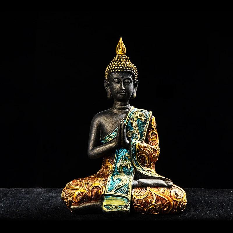 Buddha-Statue, groß, Thailand, Buda-Buddha-Skulptur, grünes Kunstharz, handgefertigt, Buddhismus, Hindu, Fengshui, Figur, Meditation, Heimdekoration