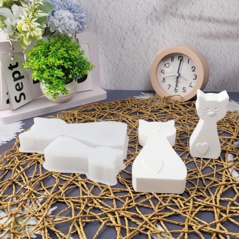 Silicone Moulds Cats Molds Handmade Epoxy Resin Molds Ornament Plasters Molds Animal Castings Molds Soap Molds