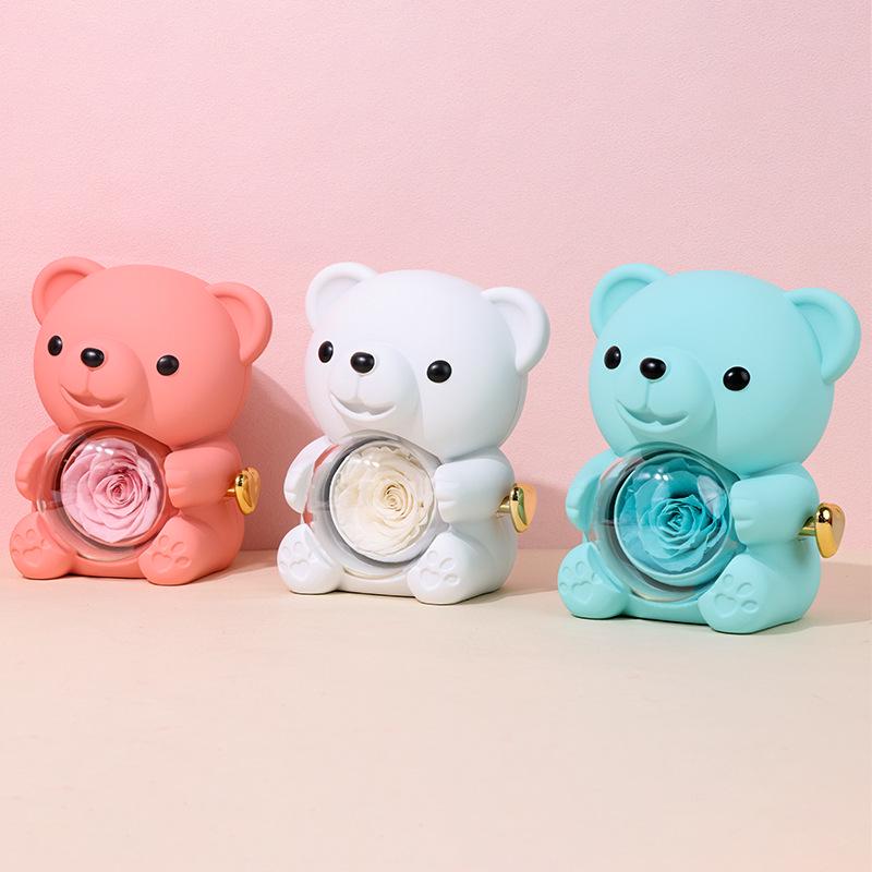 Cross-border Hugging Bear Eternal Rose Jewelry Box