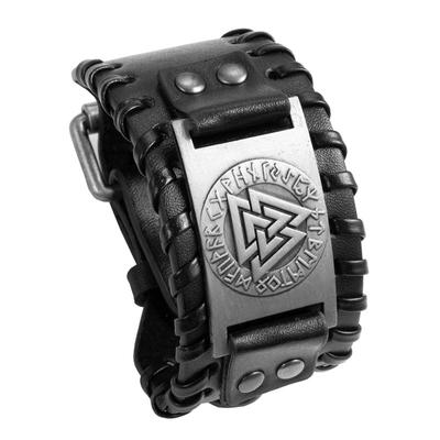 Schmuck Nordic Viking Totem Dreieck Energie Armband männer Kreative Leder Armband Persönlichkeit Retro Geflochtenes Armband
