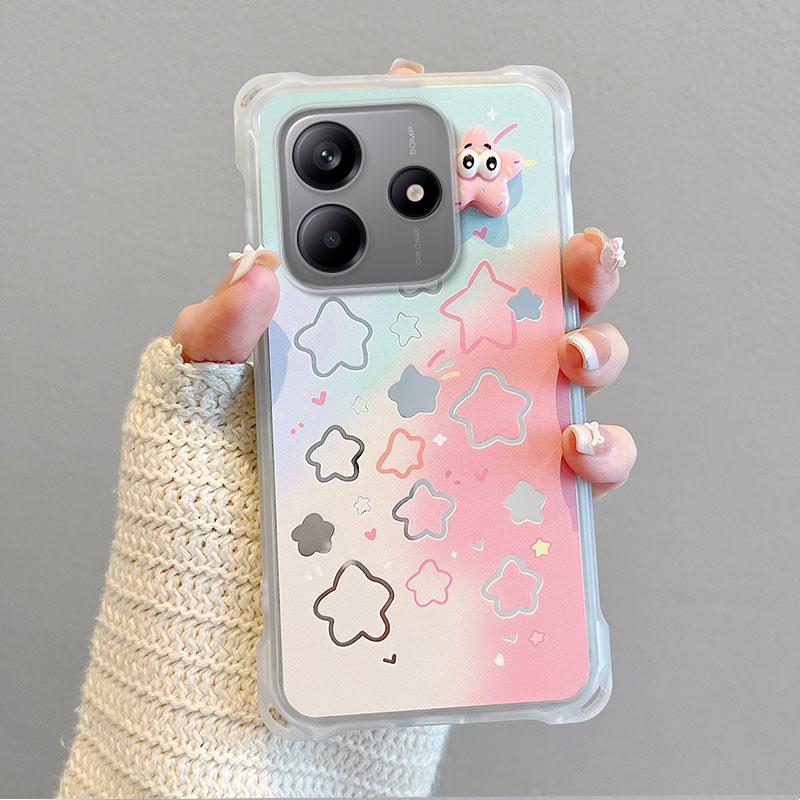 KEYSION Umhänge-Handyhülle für Redmi Note 14 4G 5G Niedliche Cartoon-Hülle mit langem Lanyard und Spiegel, stoßfeste Hülle für Redmi Note 14 5G