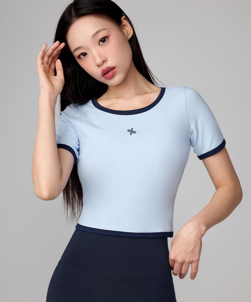 XEXYMIX Soft Logo Color Block Crop Top Xtfst12J3