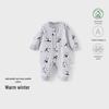 Newborn Boys' 40g Cotton Long-Sleeve Jumpsuit: Warm Fall/Winter Baby Outing Climbing Wear