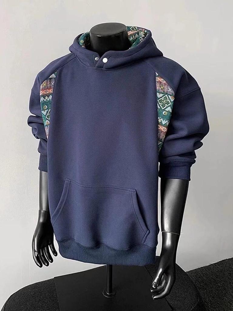 Color Block Embroidered Patchwork Hoodie - Autumn American Style Heavyweight Jacket for Couples