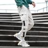 Herre Cargobukser Løse ankelbånd med snøring Elastisk midje Ensfarget multilommer Stroppdekor Fitness Streetwear Utendørs reisesportsbukser