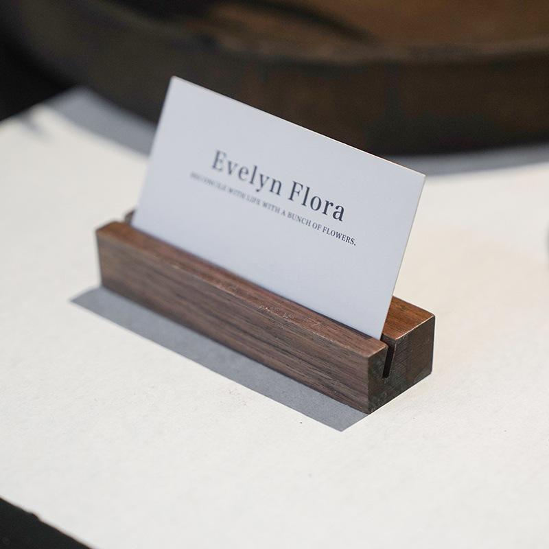 Portacarte in Legno di Noce/Faggio - Base Semplice per Esposizione di Foto e Menu