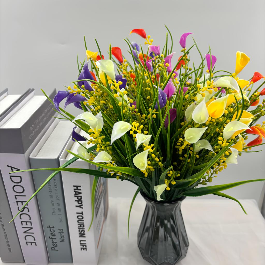Flores Artificiales para Plantas Falsas de Exterior - Arbustos de Plástico Resistentes a los Rayos UV que No se Desvanecen - Decoración de Hogar de Primavera, Jardín Rústico, Vegetación de Exterior outd
