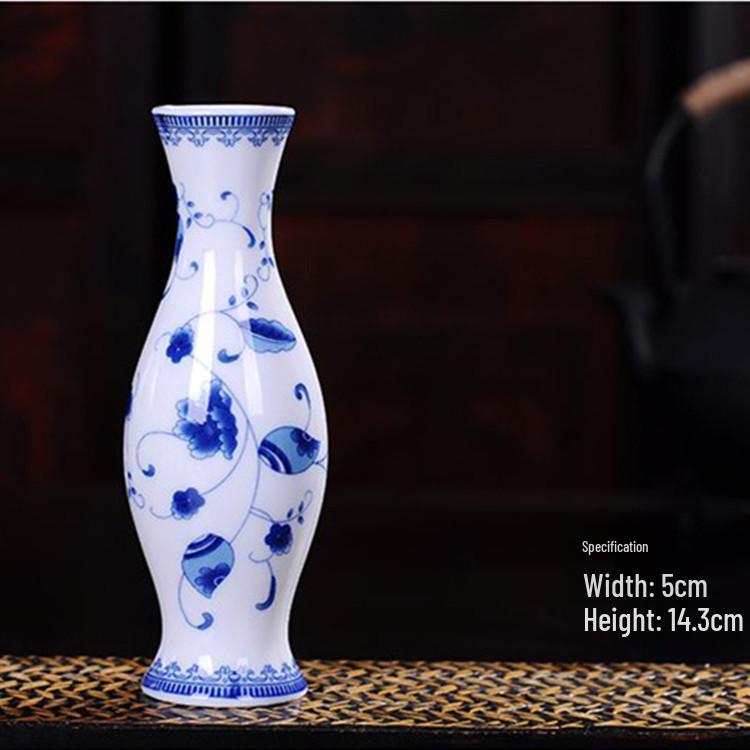 Antique Blue and White Chinese Porcelain Vase - European & American Handicraft for Flower Arrangements