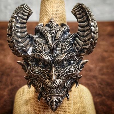 Anillos de Calavera Punk Vintage de Acero Inoxidable Para Hombre Punk Gótico Satanás Demonio Horror Anillo de Calavera Hiphop Motocicleta Rock Biker Joyería