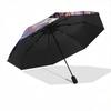 1pc Starry Night Mermaid Automatic Opening Folding Umbrella with Constellation Print, 8 Bone Iron Frame, Outdoor for Fans, Travelers, Daily Use,