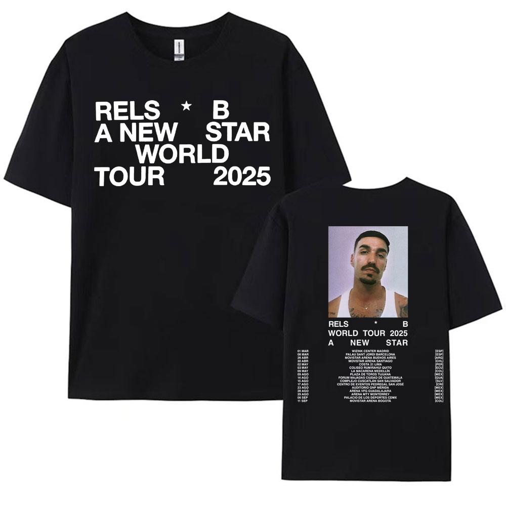 Rapper RELS B Skinny Flakk 2025 Tour Tshirt Men Clothing Fashion Hip Hop Punk Street Tshirts Unisex High Quality Cotton T Shirt