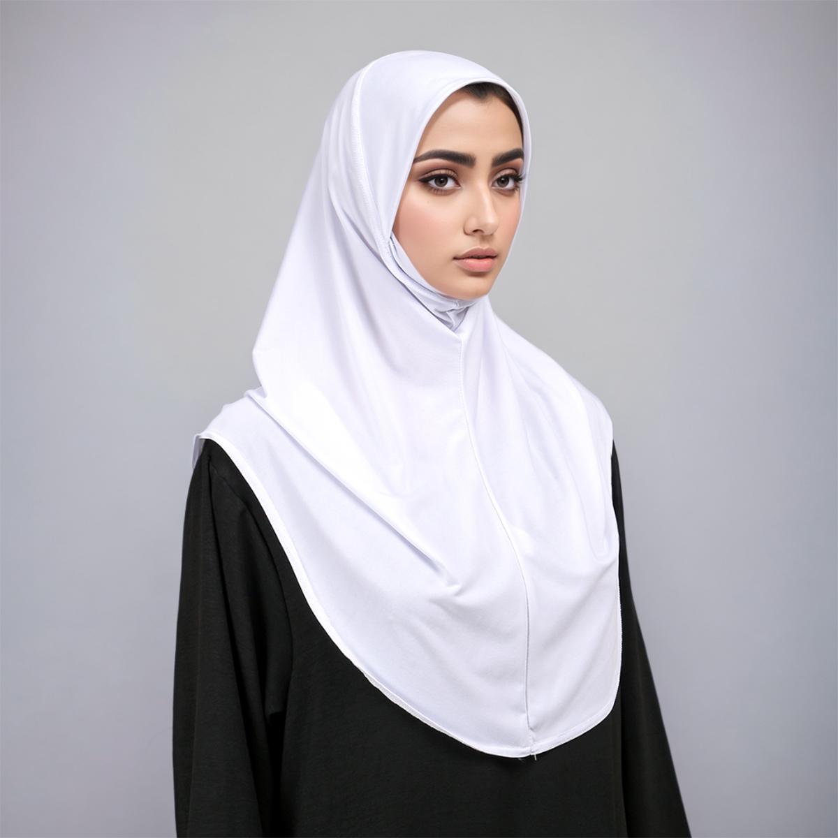 

New Malaysia Hemp Hijab Headscarf Women Ramadan For Women Muslim Instant Hijab One Piece Amira Shawl Headband Khimar Scarf Femme