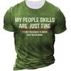 Men's 3D Printed T-Shirt Alphabet Pattern Printing Short Sleeve O-Neck Pullover Casual Top