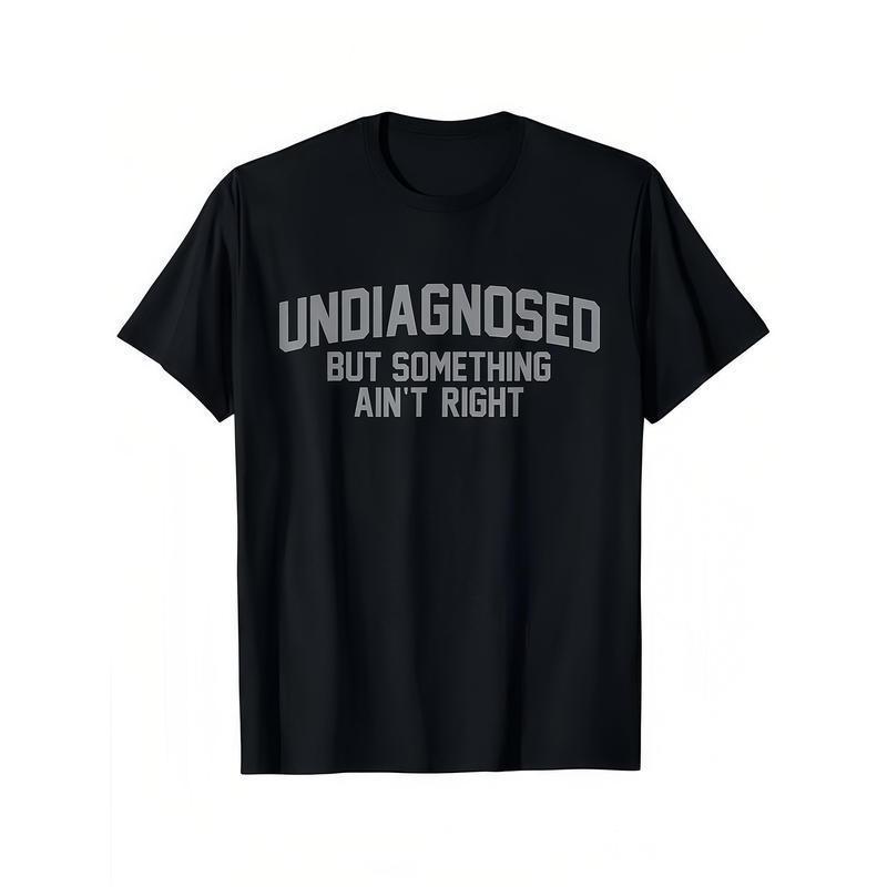 No diagnosticado Pero Algo No Está Bien Divertido Unisex Slogan de Salud Camiseta de Algodón con Gráfico Unisex Unisex Verano Ropa Urbana