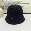 Ins Wind Niche Design Bucket Hat Knitted Bucket Hat Hollow Breathable Face Small Spring and Summer Visor Basin Hat Female